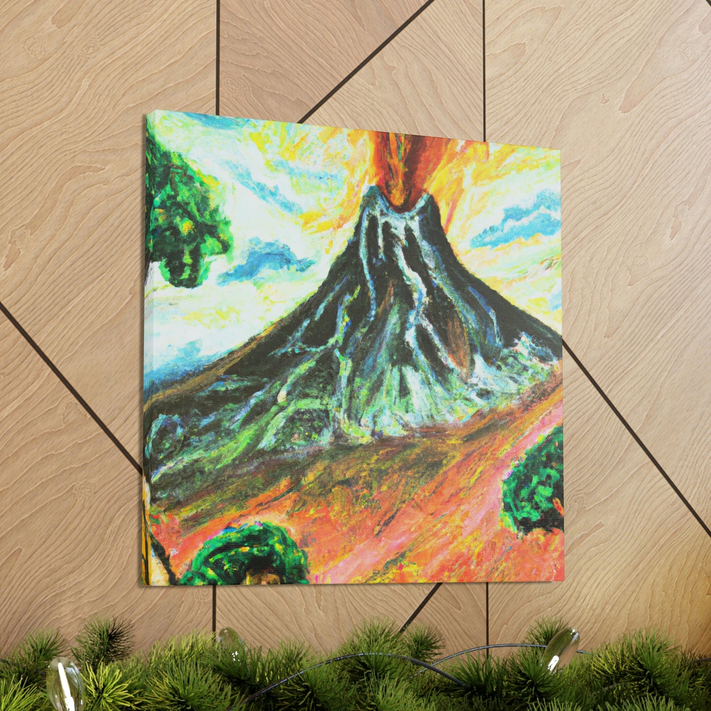 "Volcano Erupts Wildly" - Canvas