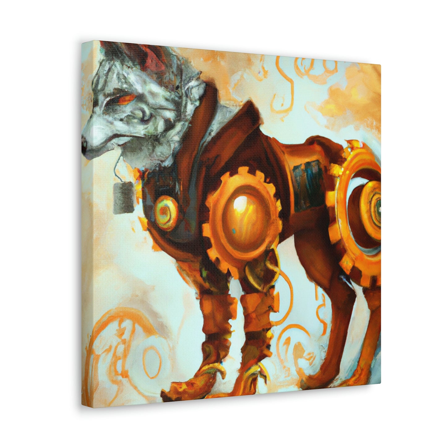 "Wolf in Steam Gears" - Canvas