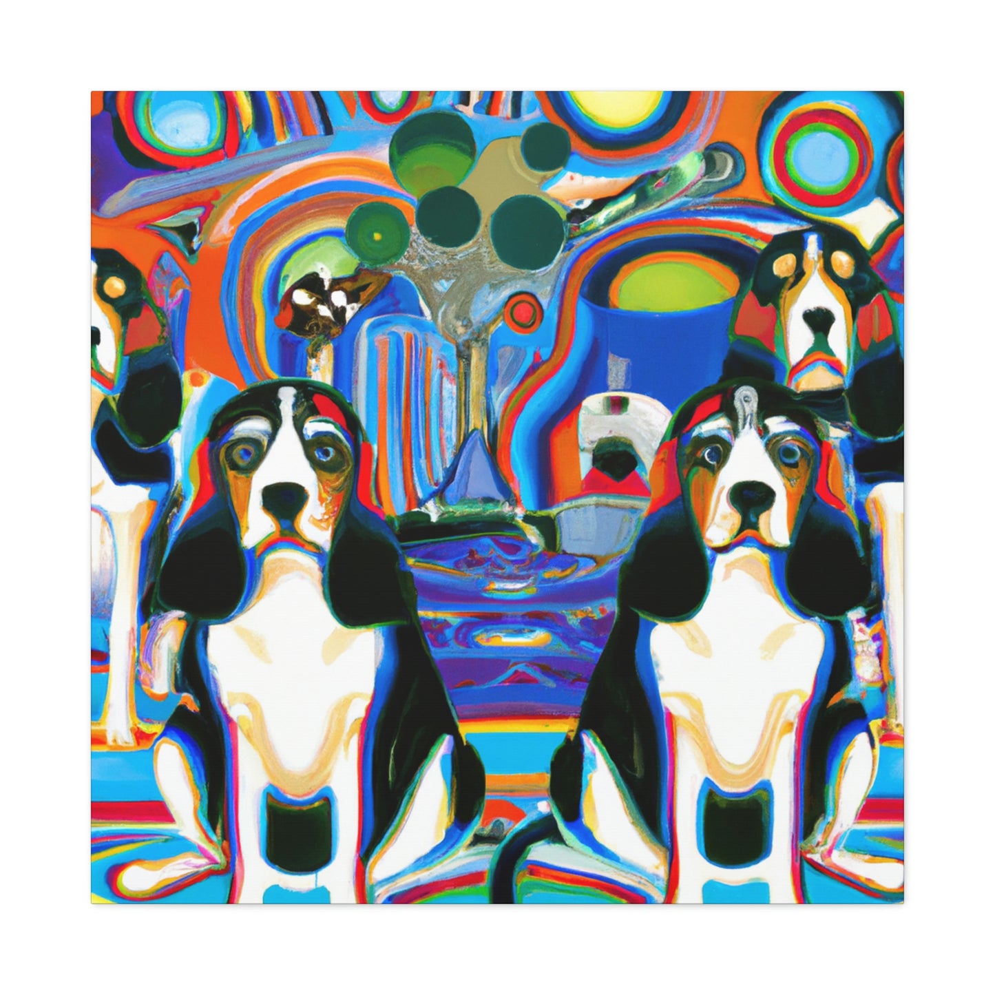 "Beagle in Art Deco" - Canvas