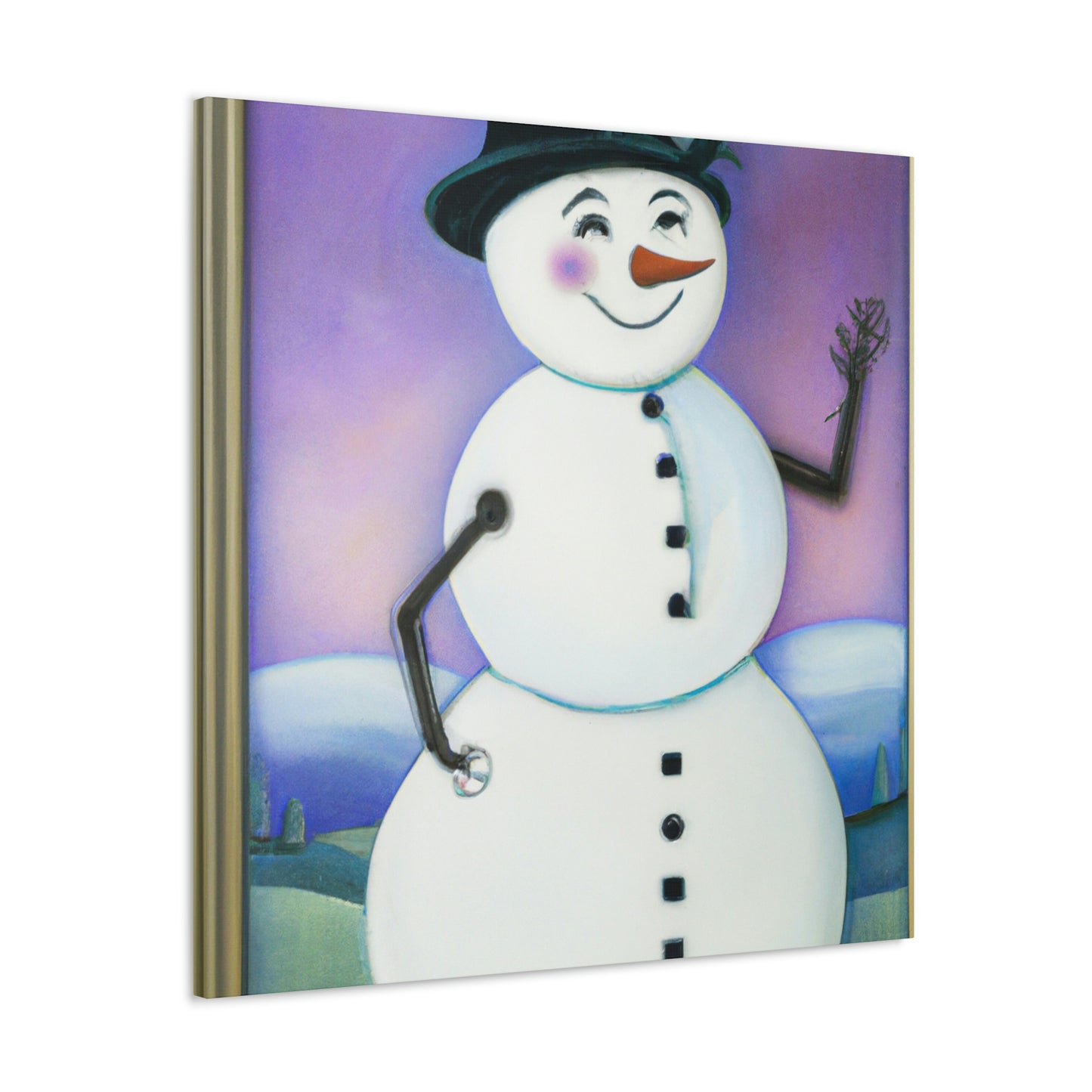 Chilling Art Deco Snowman - Canvas