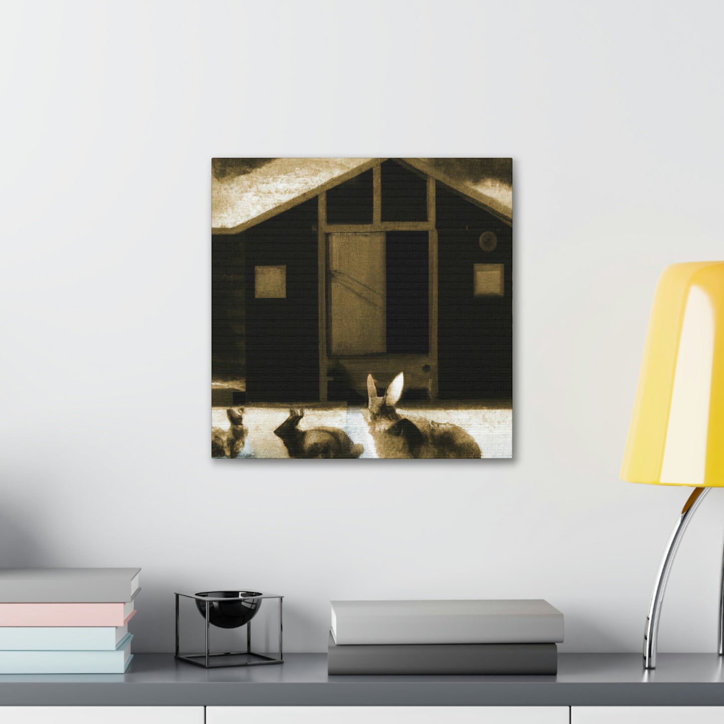 "Rabbits in Nature's Harmony" - Canvas