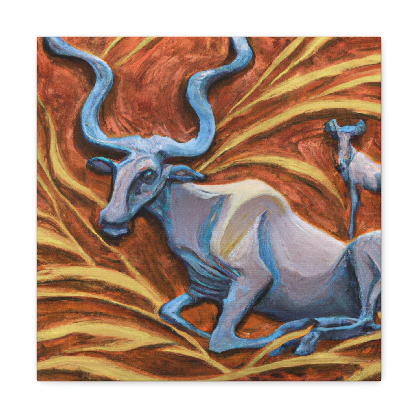 Wildebeest in Deco - Canvas