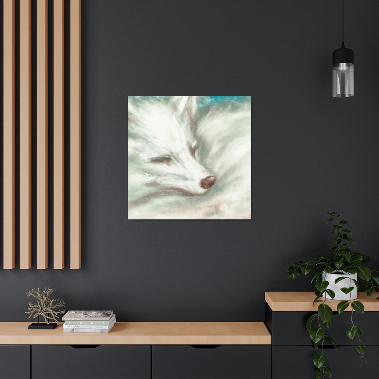 "Arctic Fox in White" - Canvas