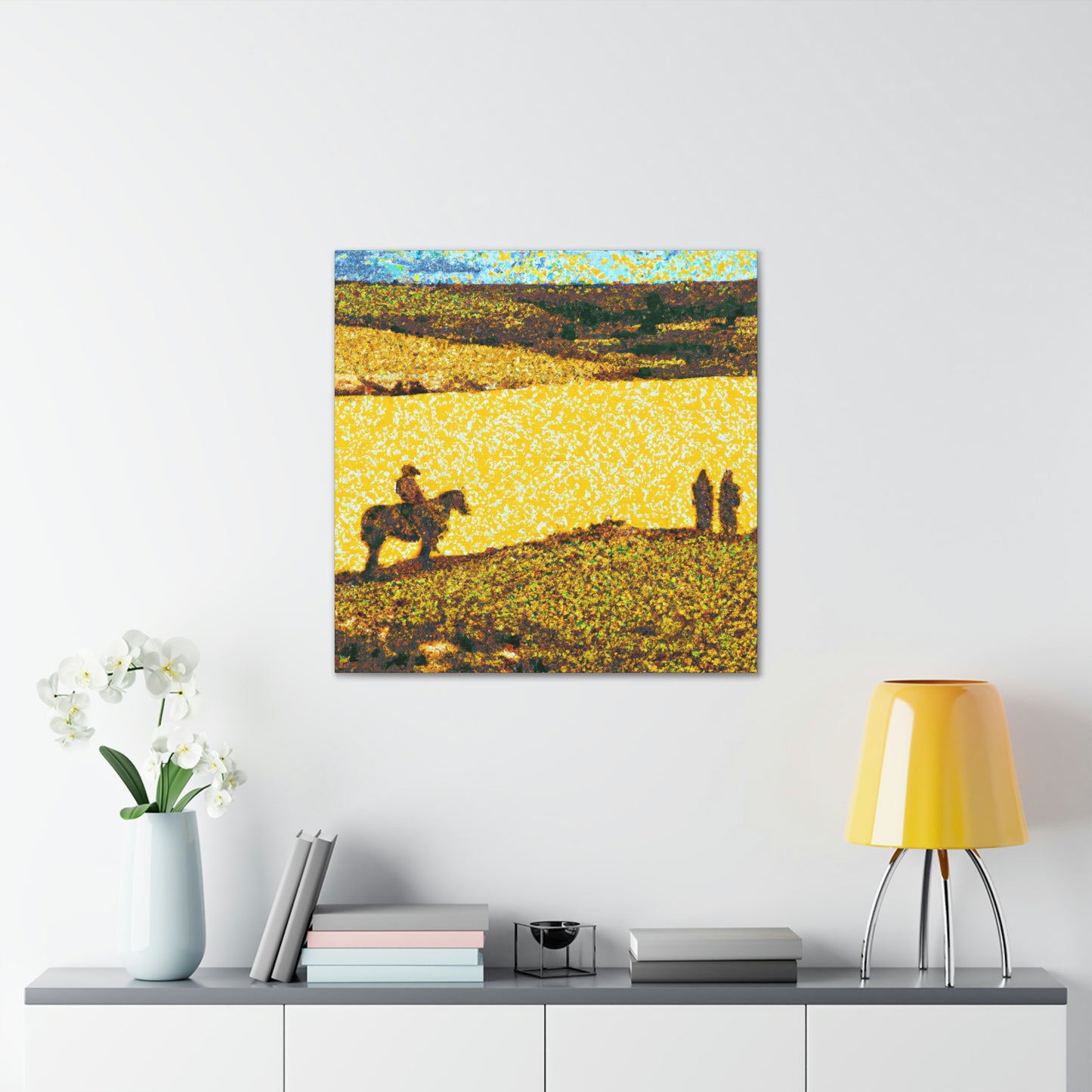 "Ranching in Pointillism" - Canvas