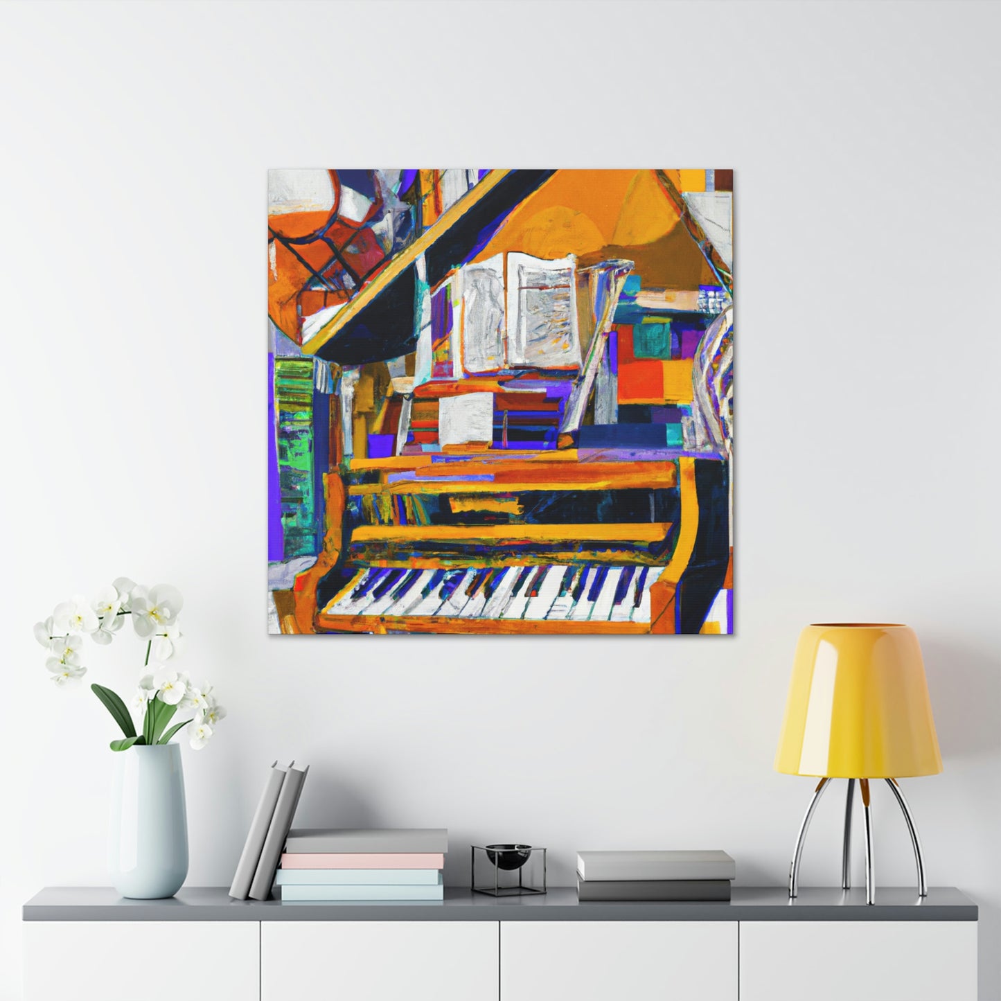 "Piano's Musical Reflection" - Canvas