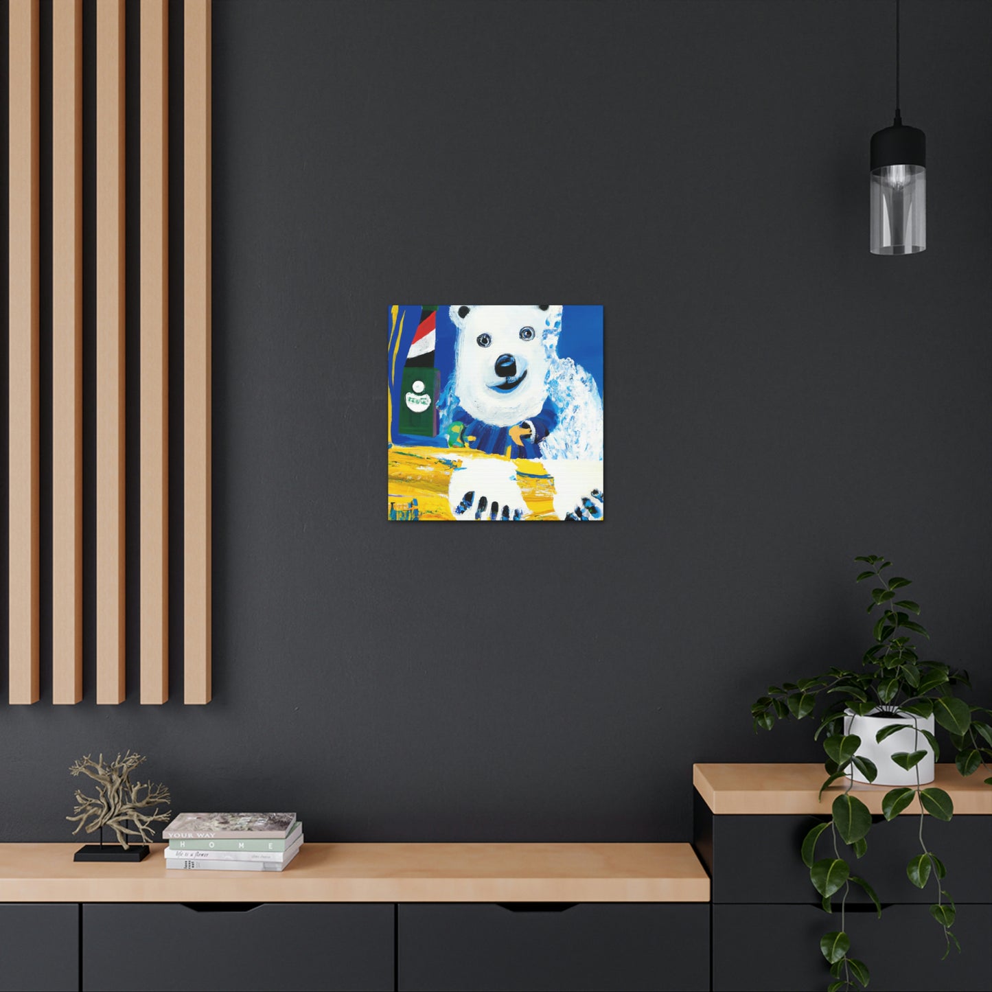 Polar Bear Reflection. - Canvas