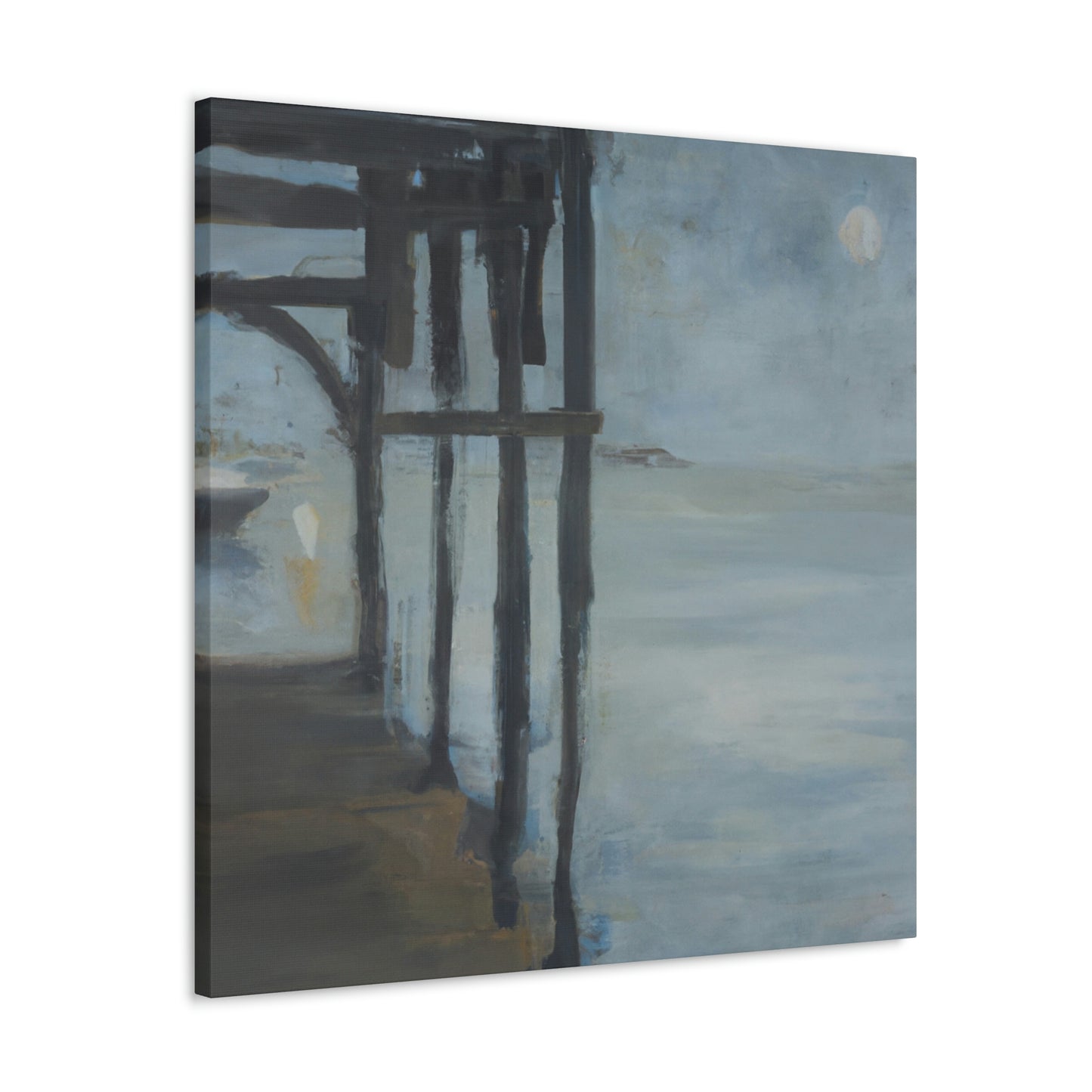 "Pier At Dusk Glows" - Canvas