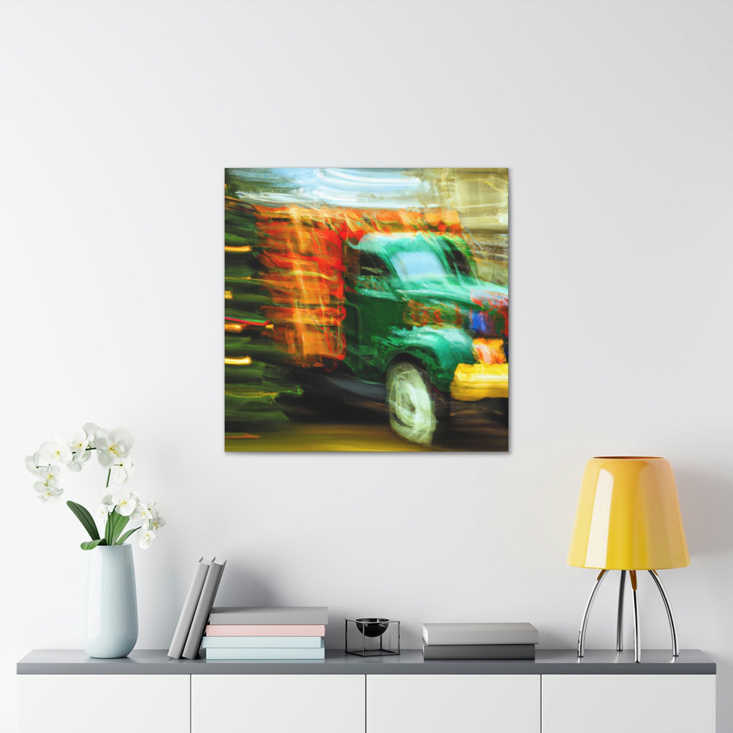 "Truck with Christmas Cheer" - Canvas