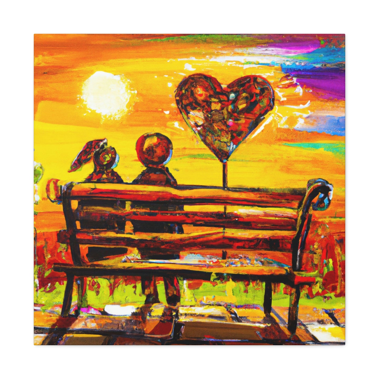 "Love's Embrace Bench" - Canvas