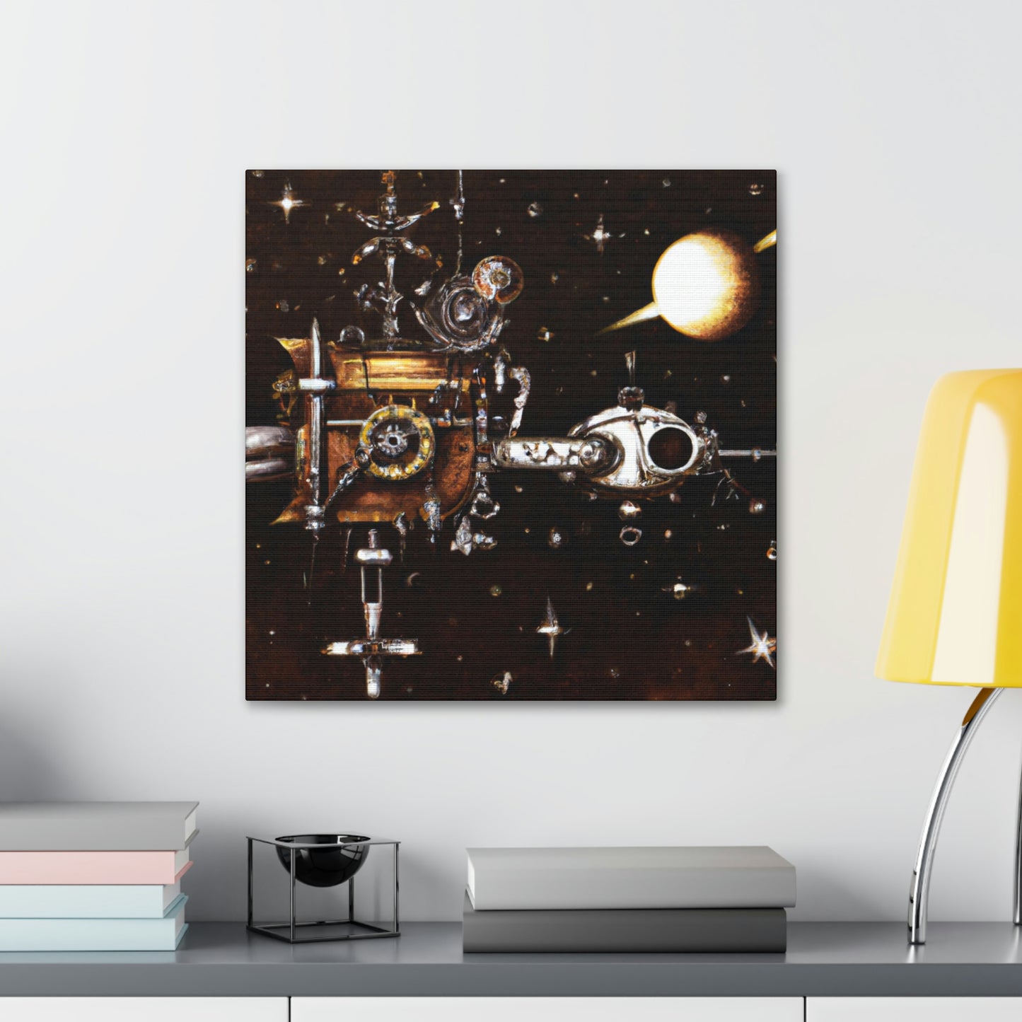 Satellite in Steampunk Times - Canvas