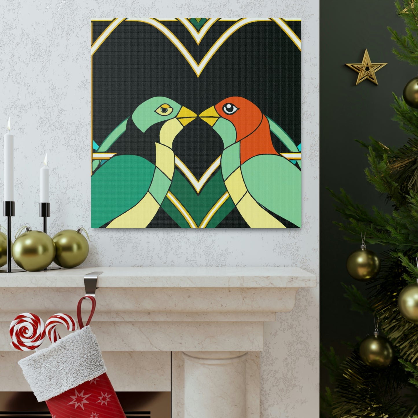 Lovers in Art Deco - Canvas