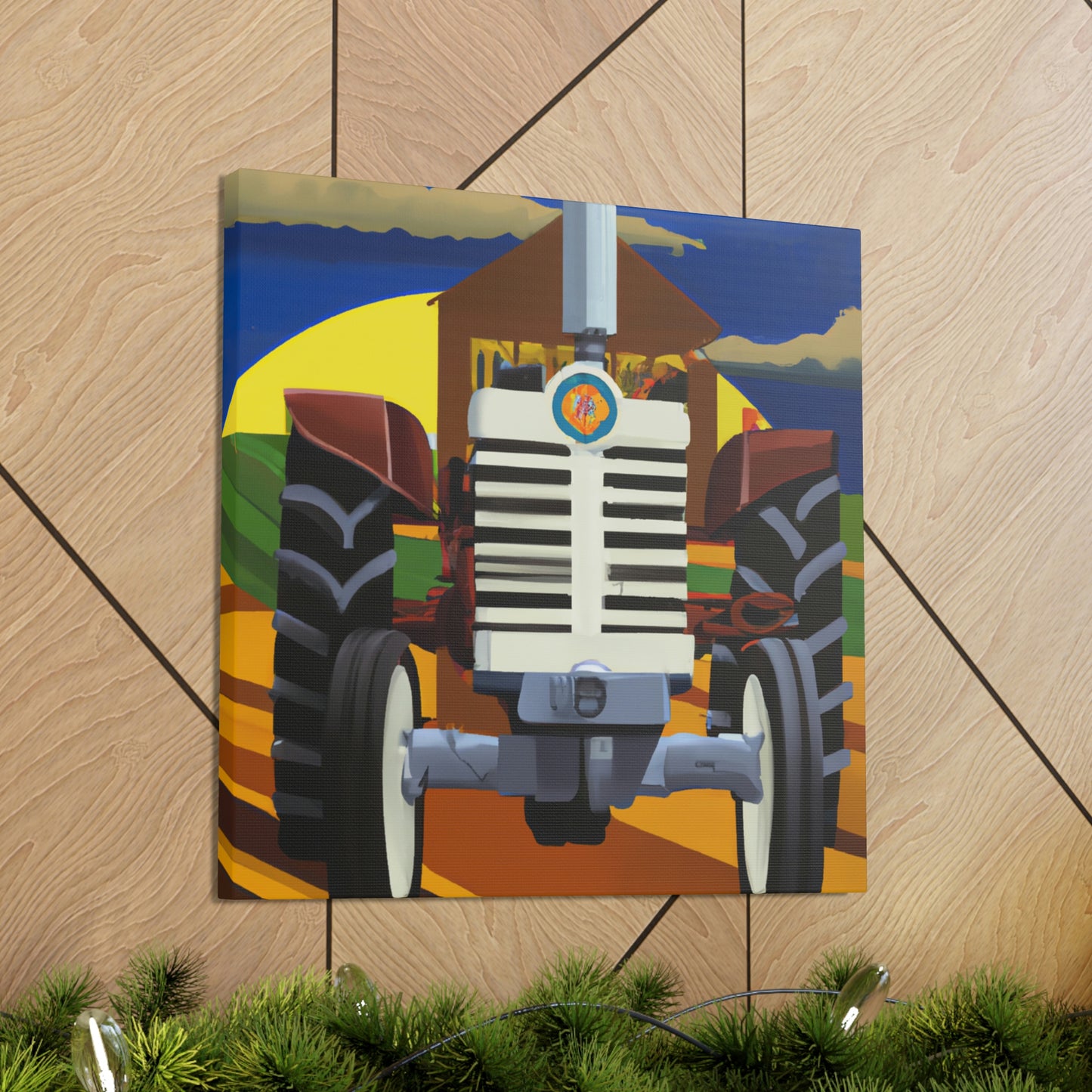 Tractor in Art Deco - Canvas