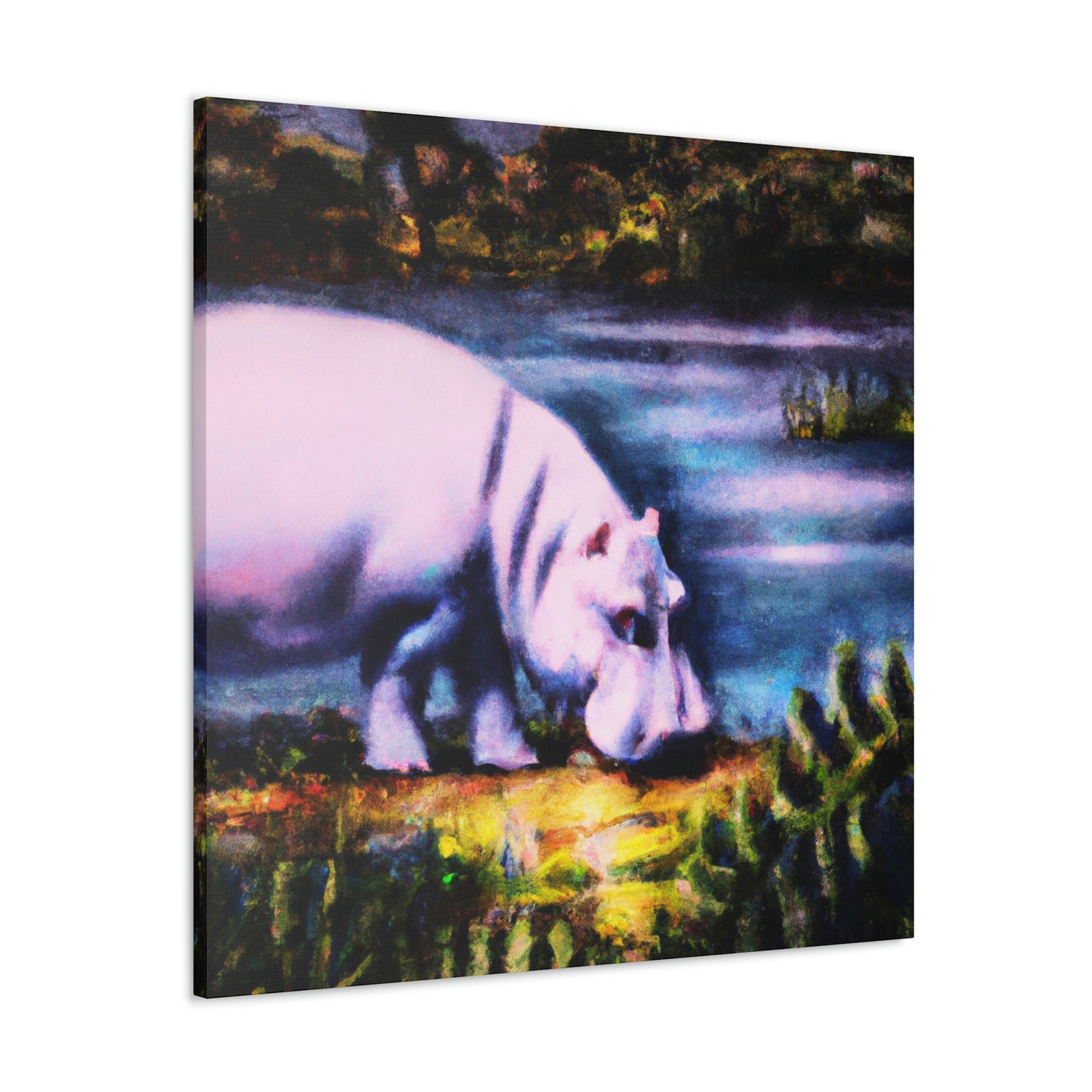 Hippo in Deco Style - Canvas