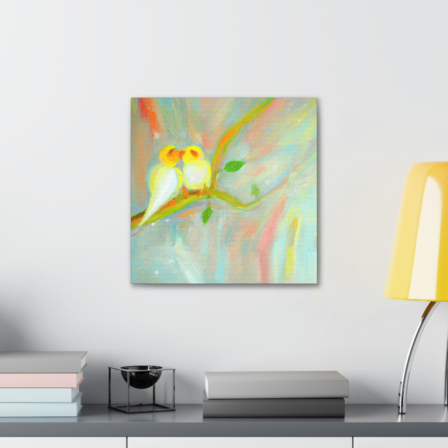 Love Birds in Branch - Canvas