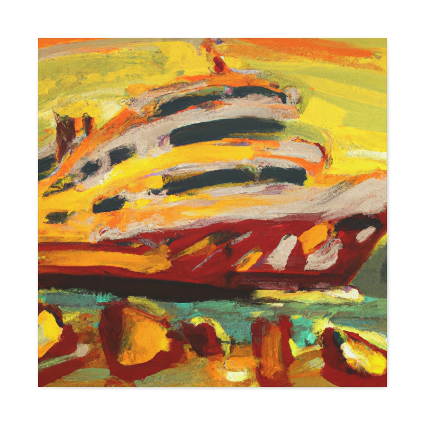 "Ferry of the 1940s" - Canvas