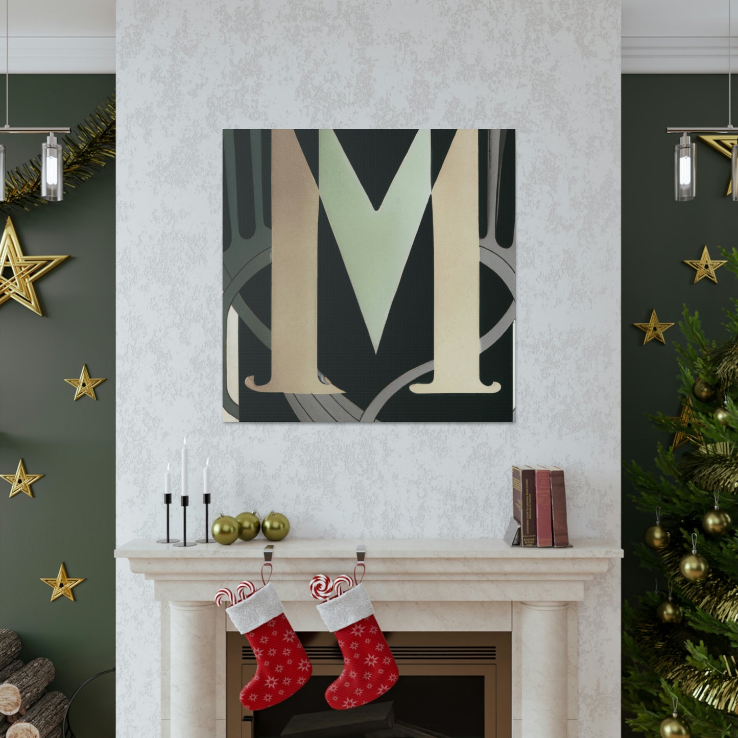 "M in Deco Splendor" - Canvas