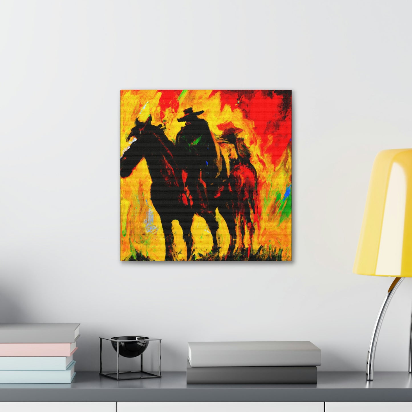 Cowboy and Steed. - Canvas