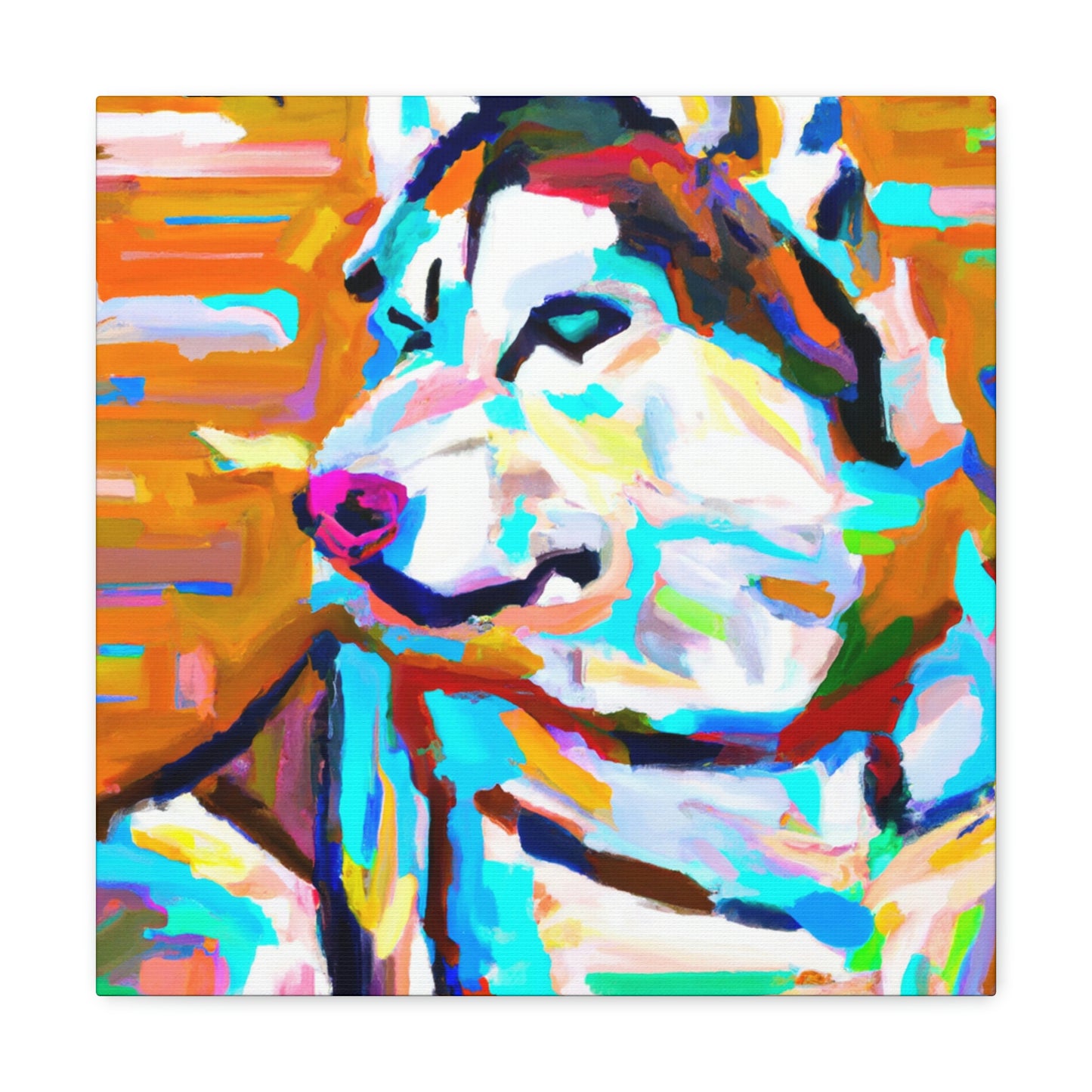 "Husky in Fauvist Colors" - Canvas