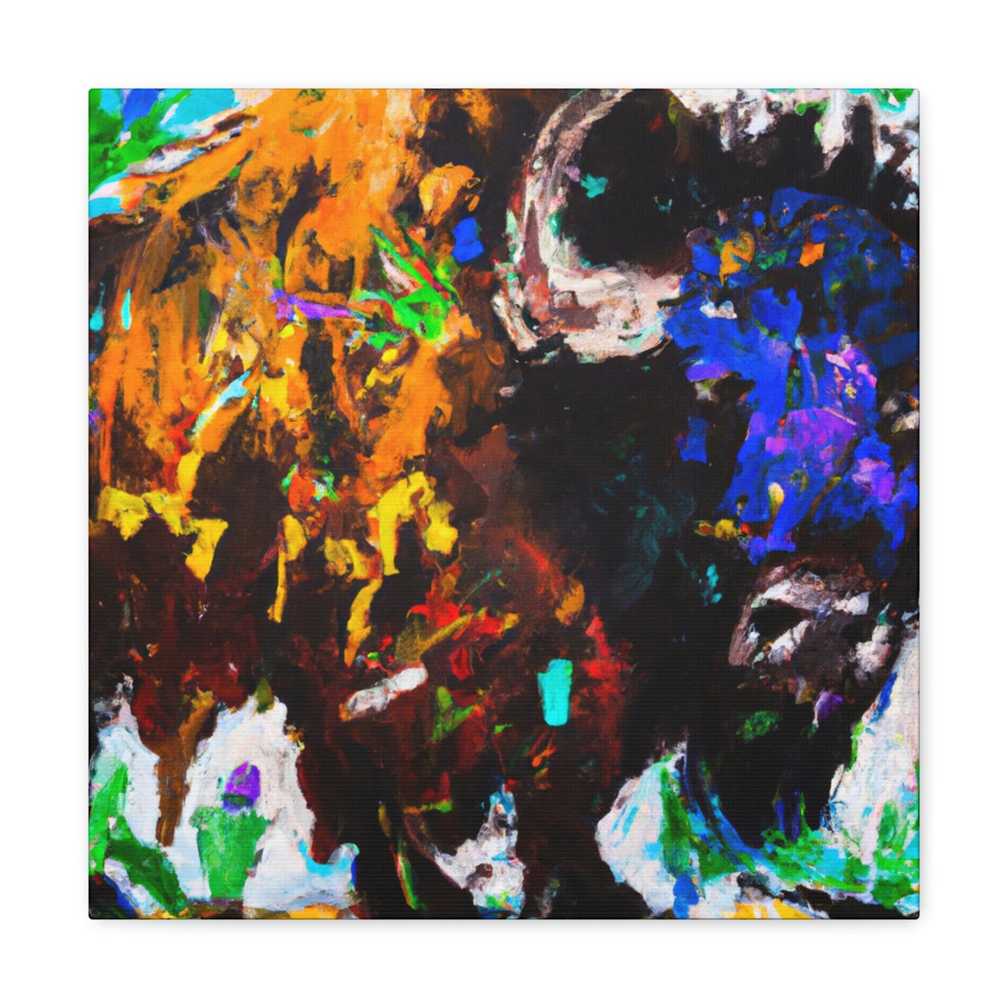 "Majestic Bison Stampede" - Canvas