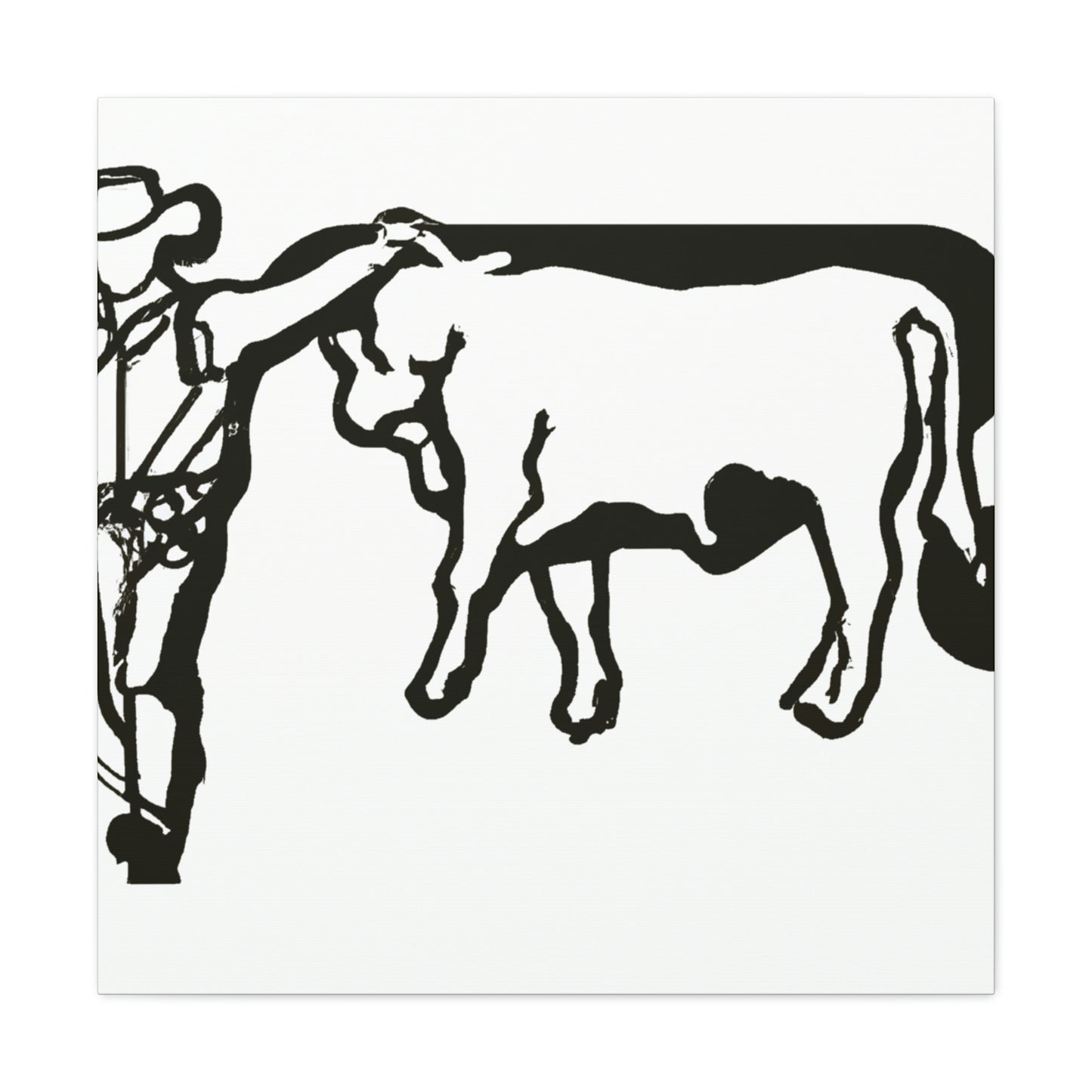 Branding Cattle Abstract - Canvas