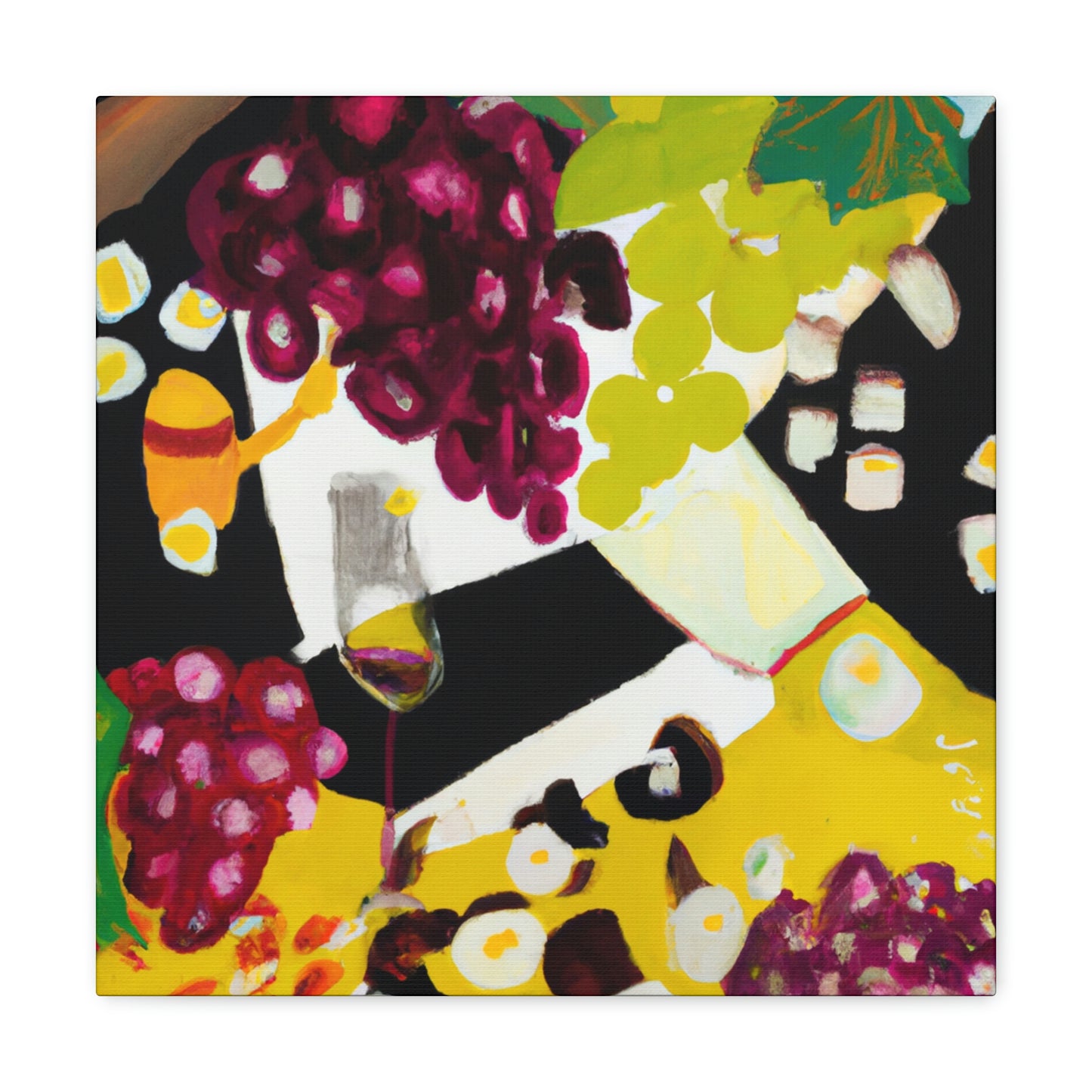 Cheese and Grapes Abstraction - Canvas