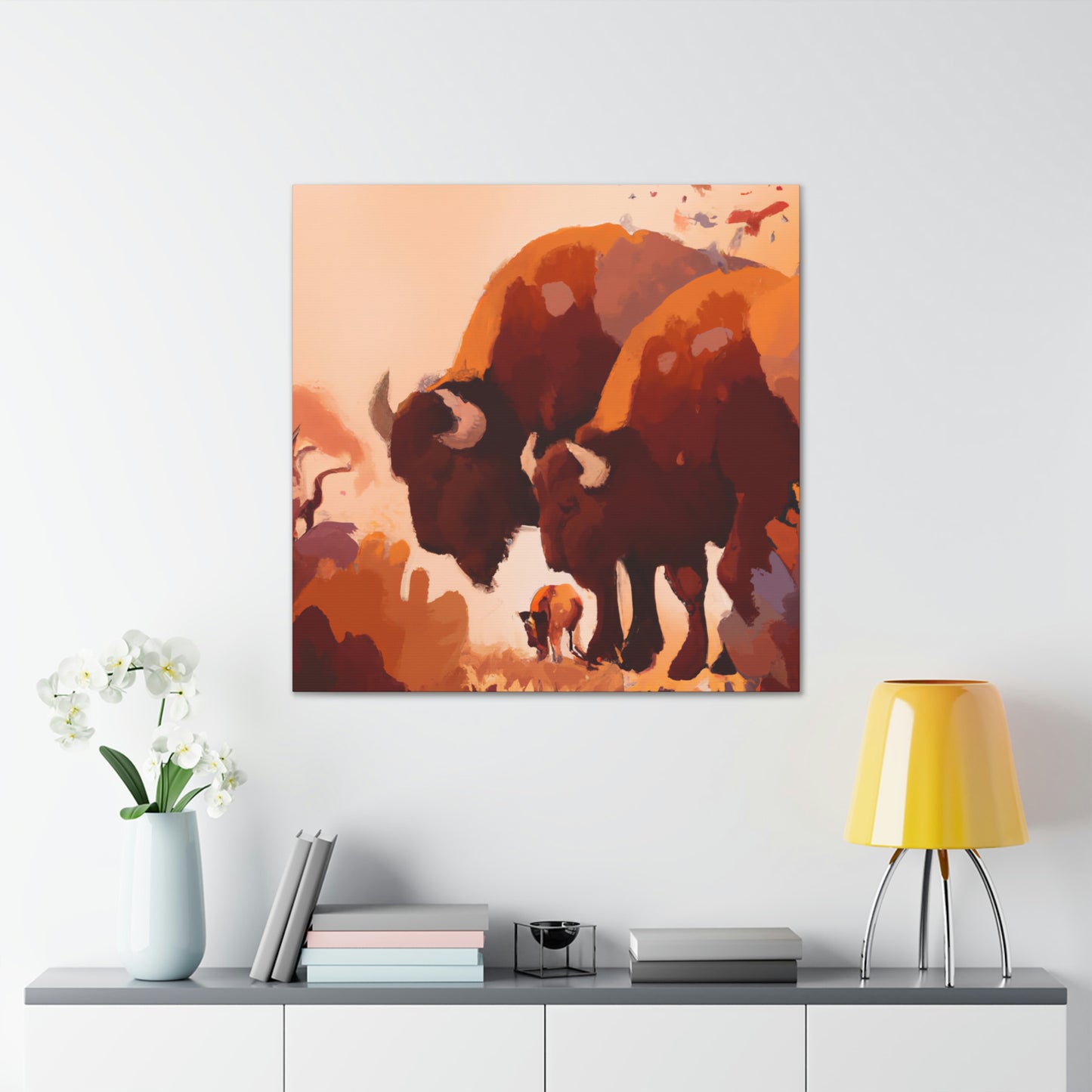 "Bison in Art Deco" - Canvas