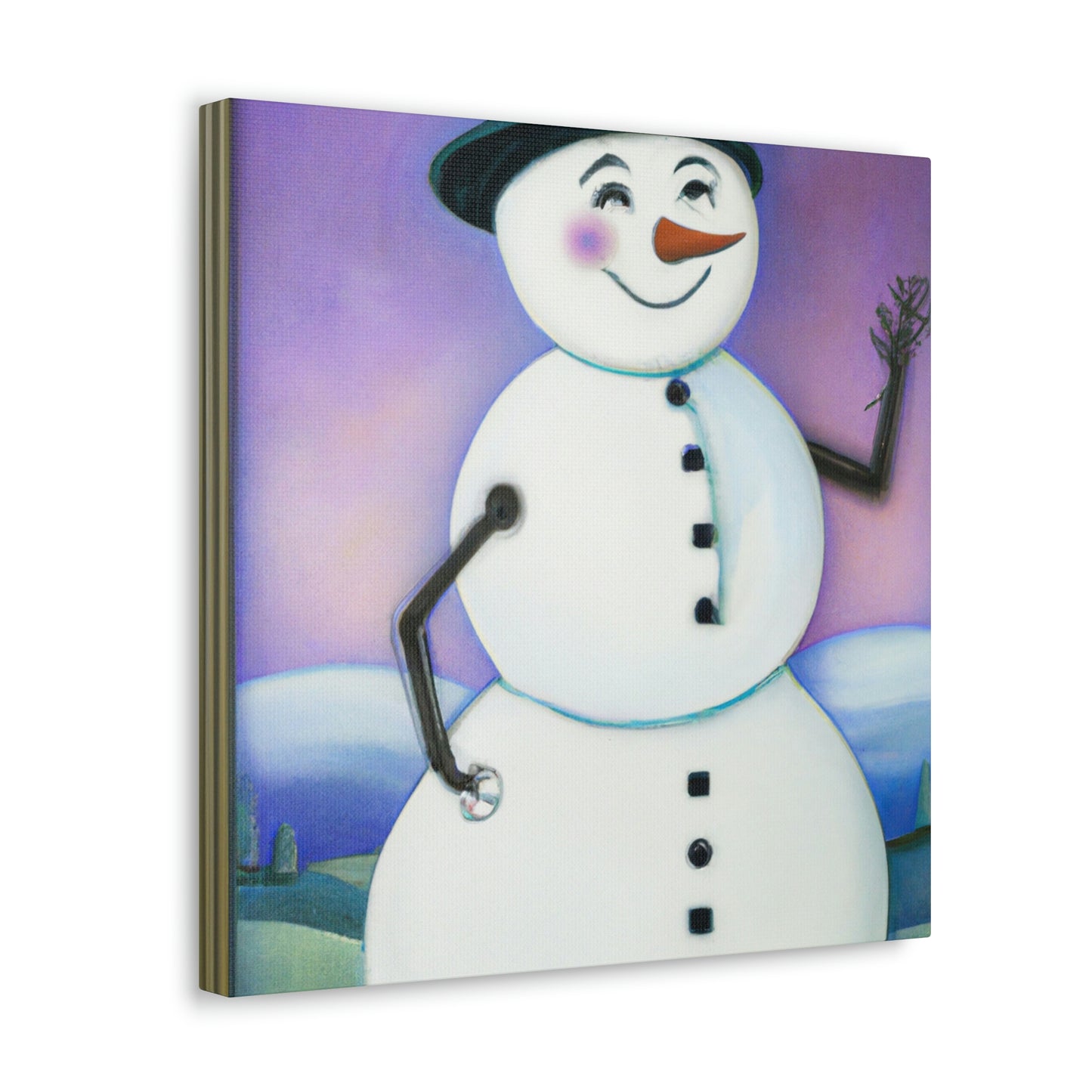 Chilling Art Deco Snowman - Canvas