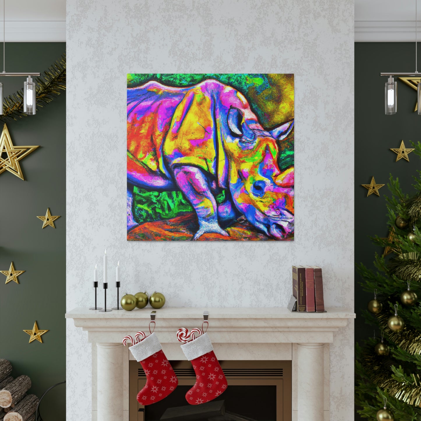 Rhinoceros in Deco - Canvas