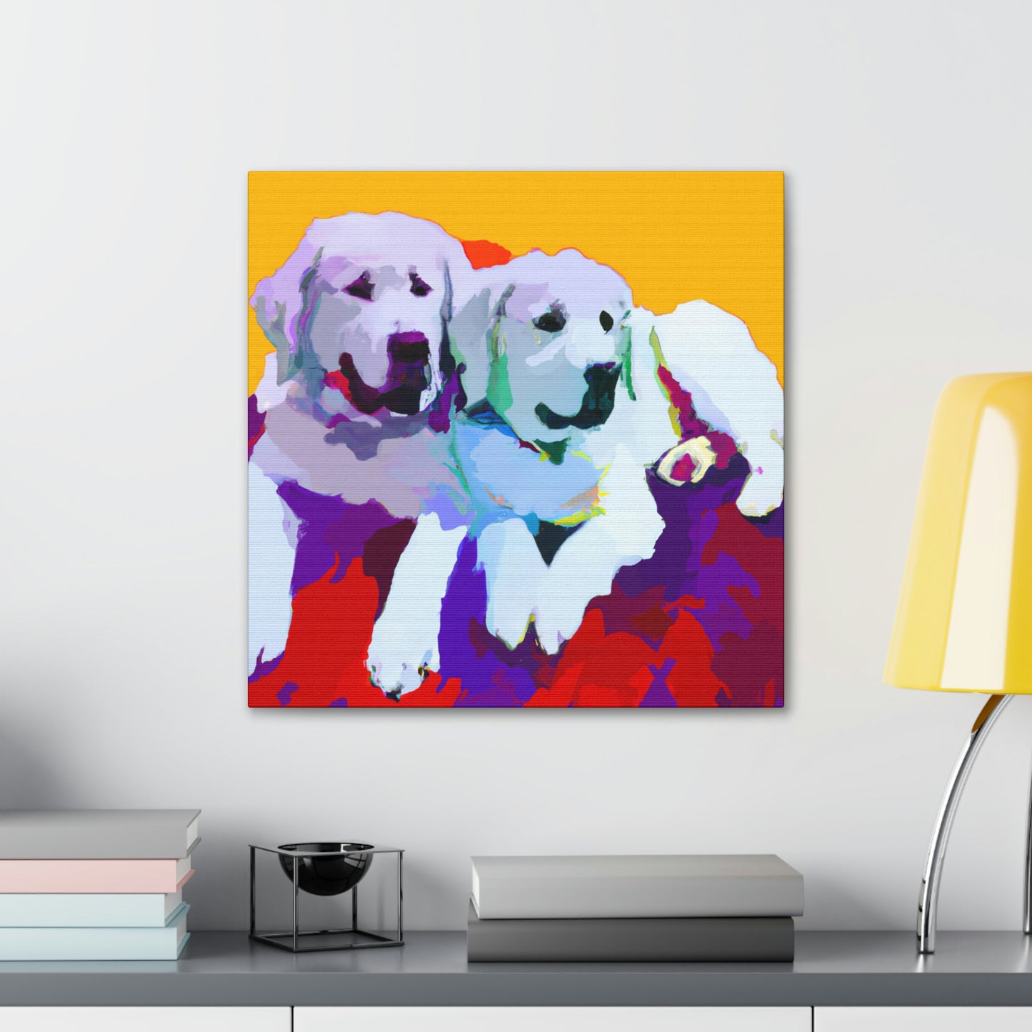 "Great Pyrenees Snowscape" - Canvas