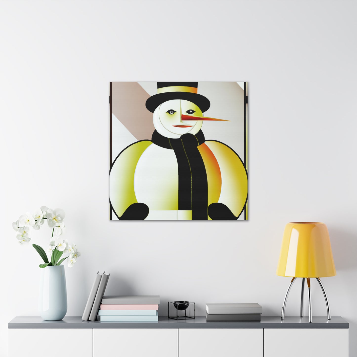 "Frosty Snowman Deco" - Canvas