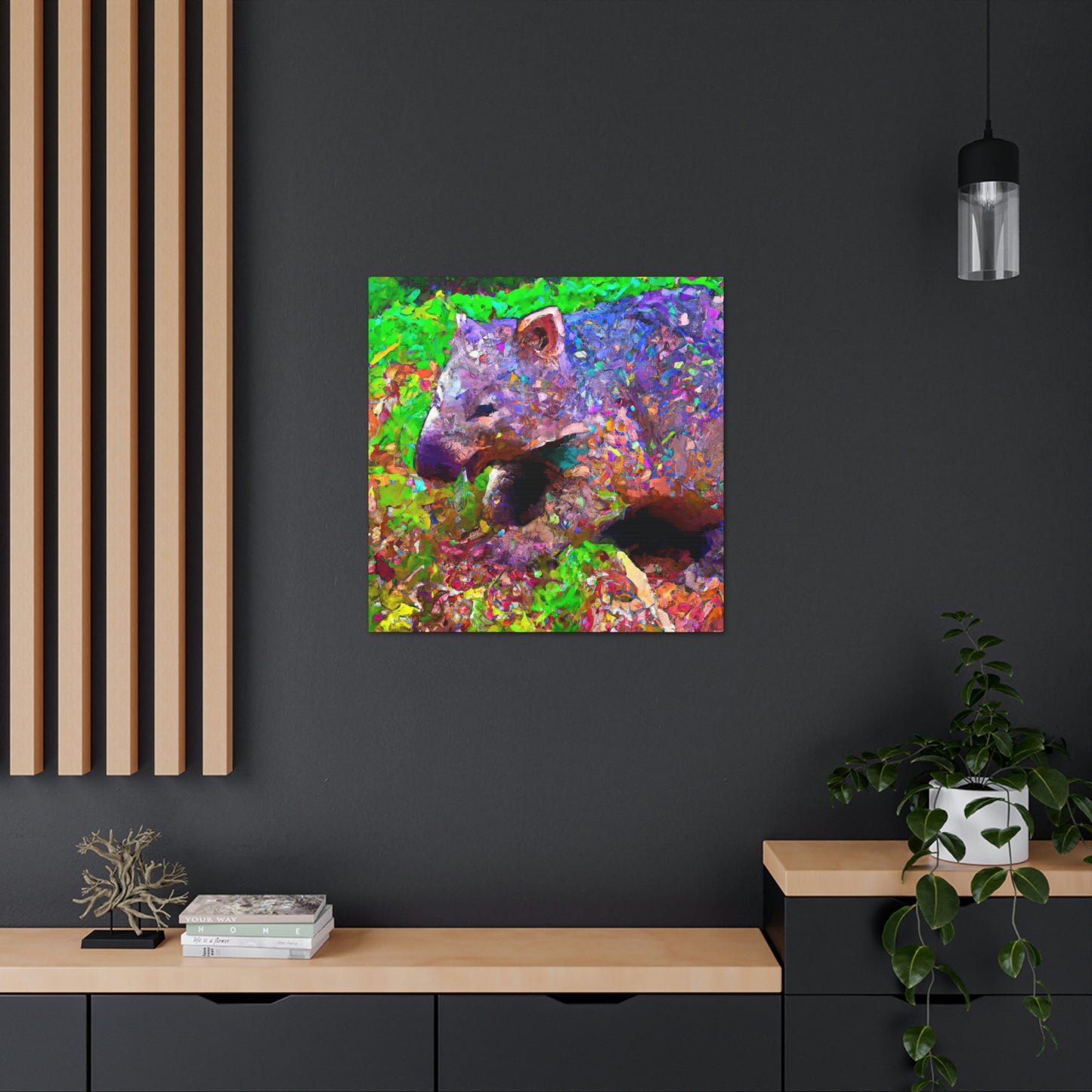 "Wombat in Pointillism" - Canvas