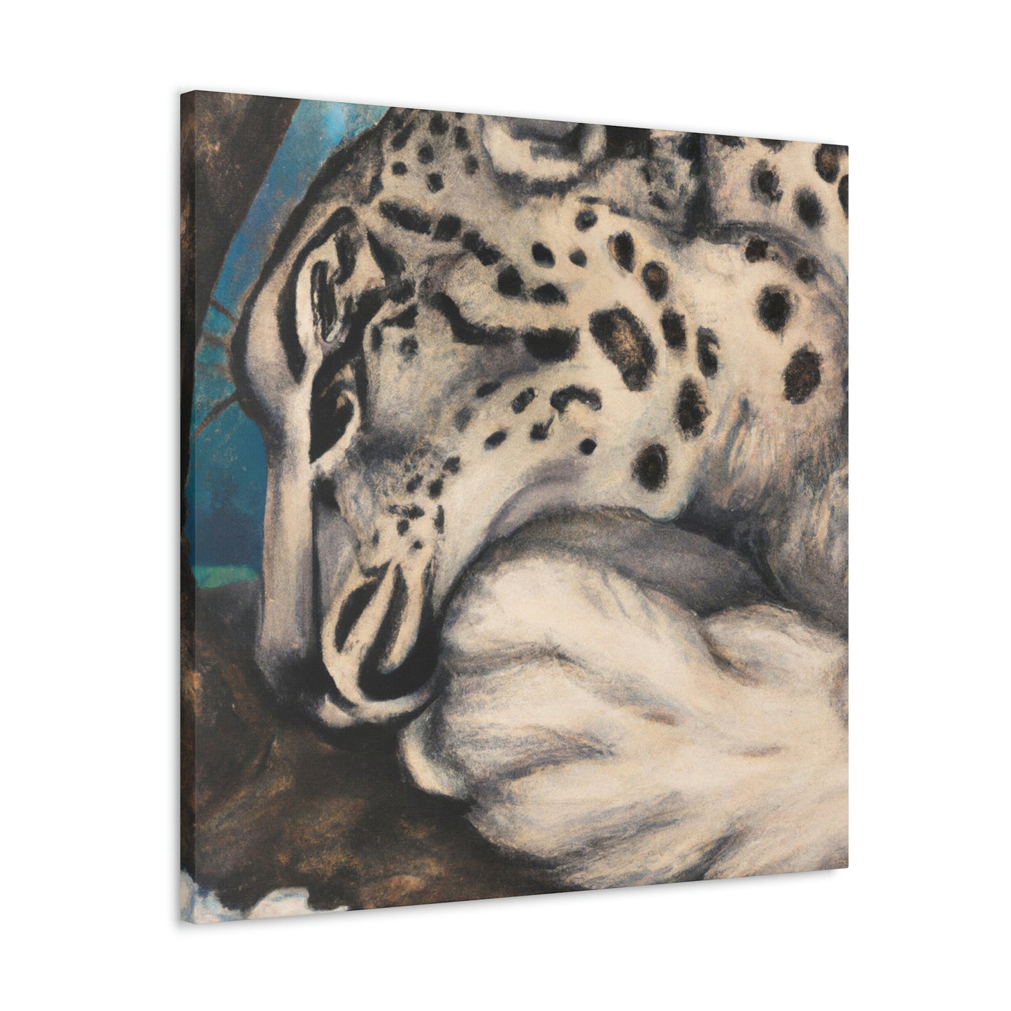 Snow Leopard Silhouette - Canvas