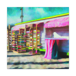 "Surreal Seaside Shops" - Canvas