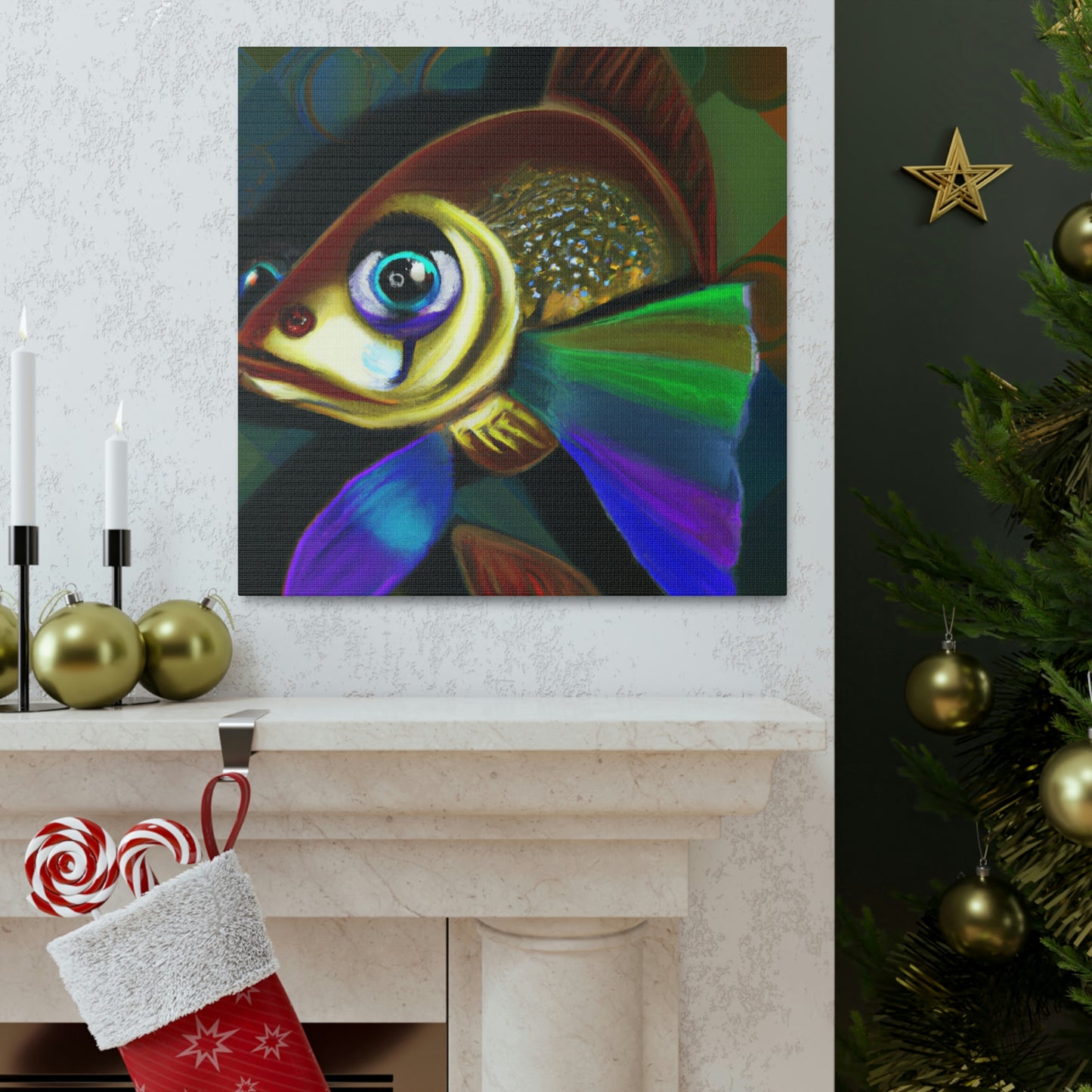 Guppy Art Deco Swirl - Canvas