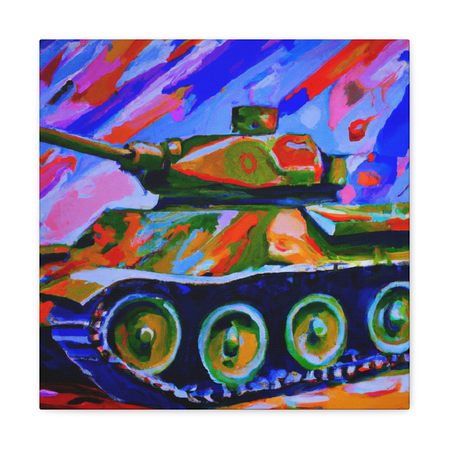 "Tank in Fauvist Hues" - Canvas