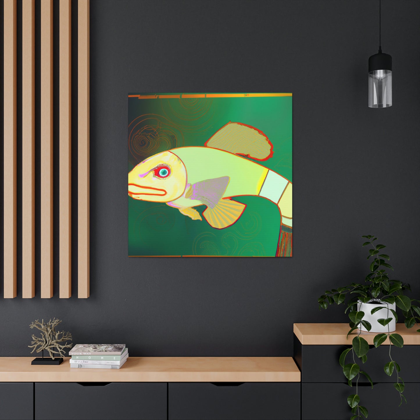 "Glittering Art Deco Killifish" - Canvas