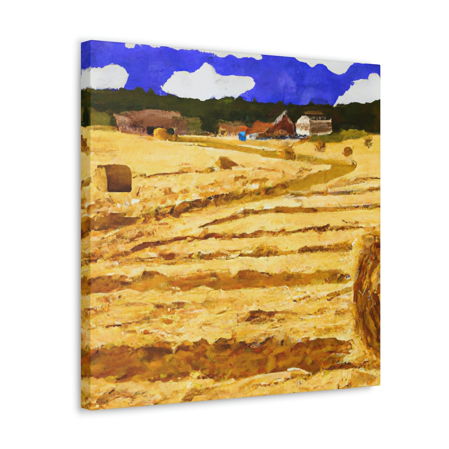 Hayfield by Moonlight - Canvas