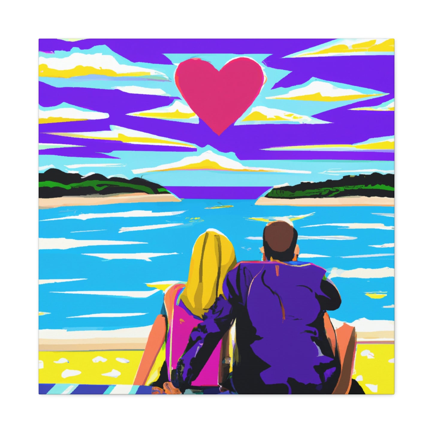 "Love at the Beach" - Canvas