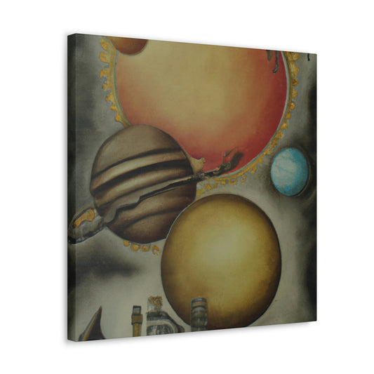 Steampunk Planets Violet - Canvas