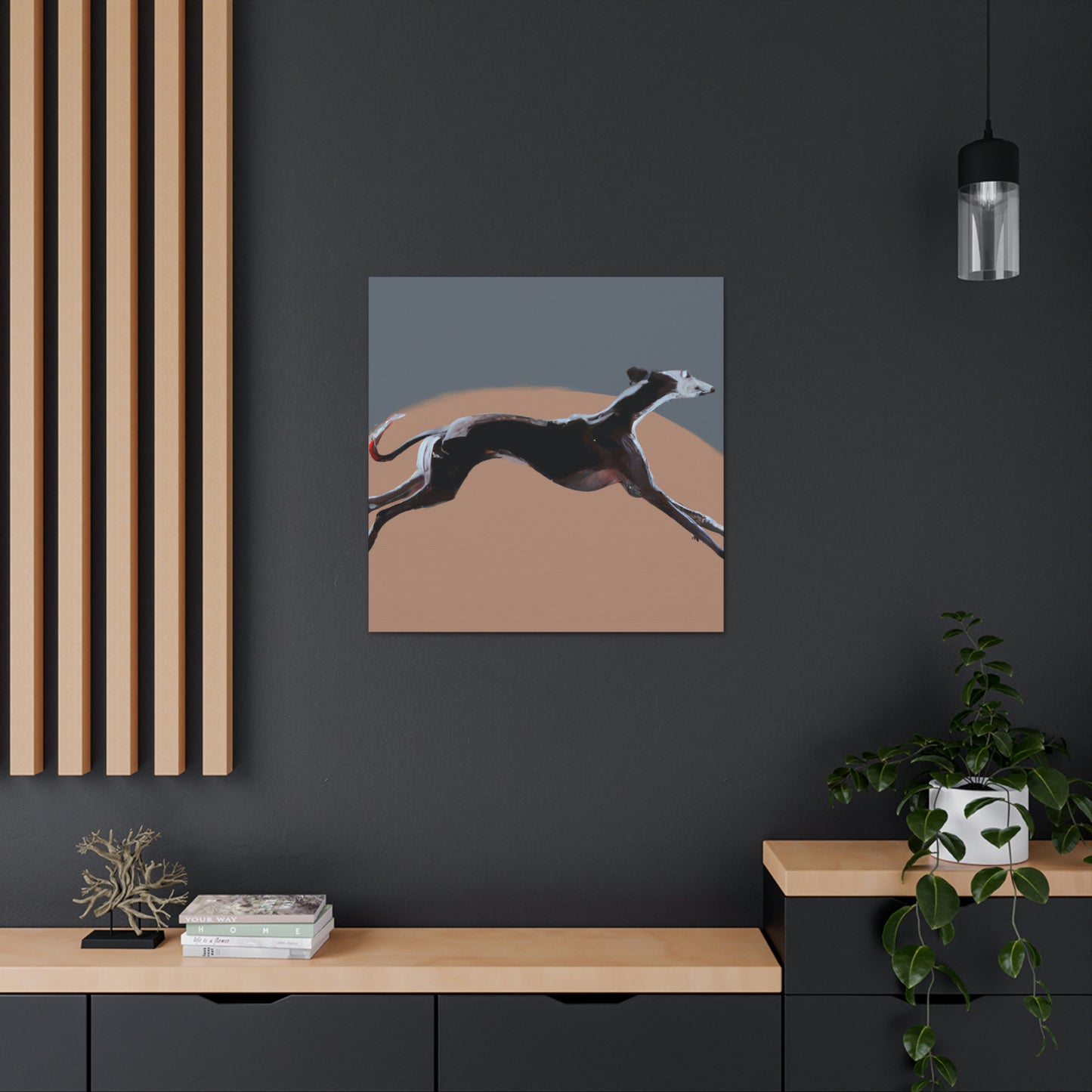 "Greyhound Minimalism Portrait" - Canvas