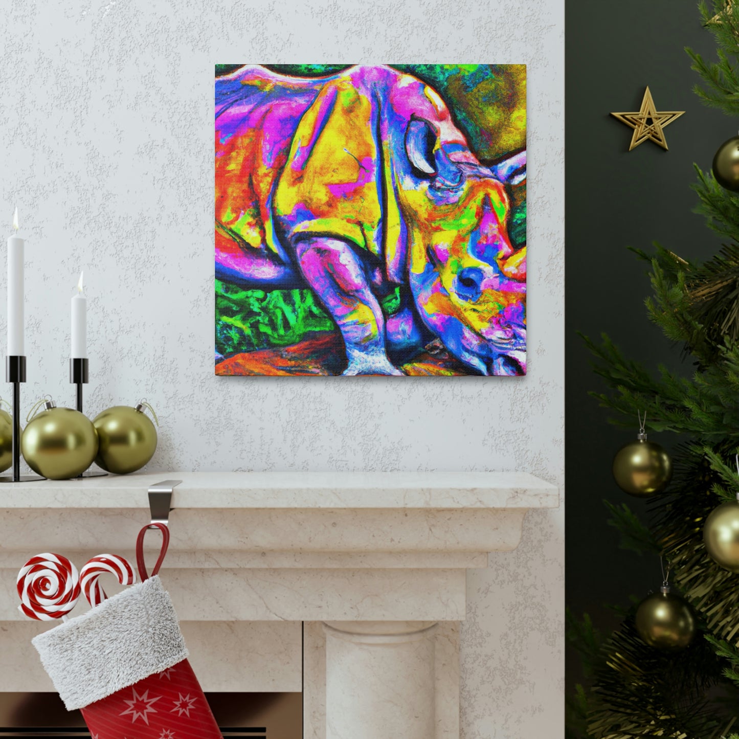 Rhinoceros in Deco - Canvas