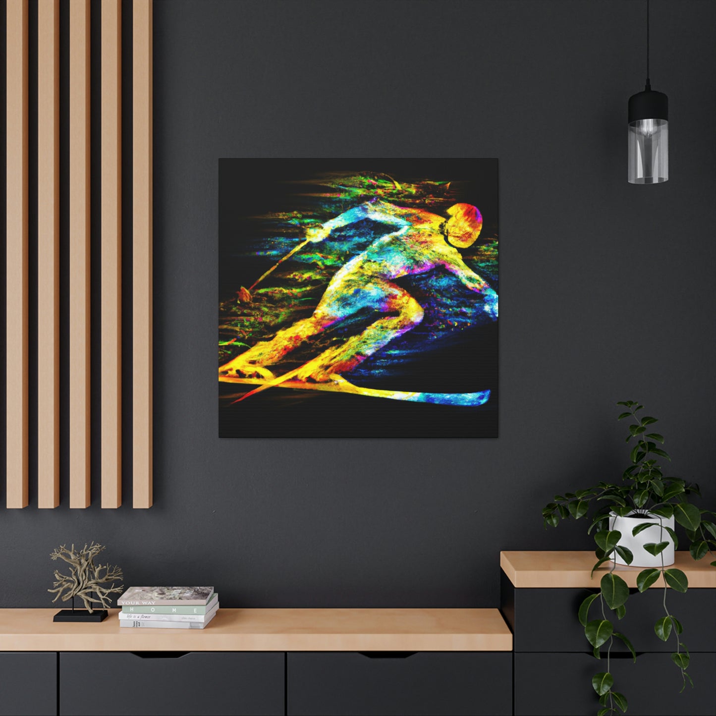 Swishing Through Snowy Slopes - Canvas