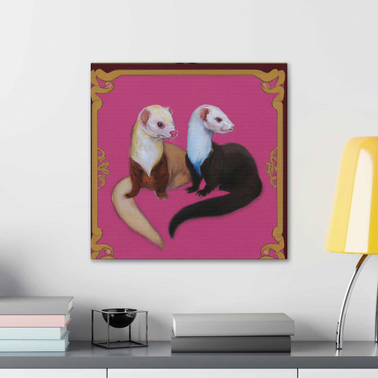 Ferrets in Art Deco - Canvas