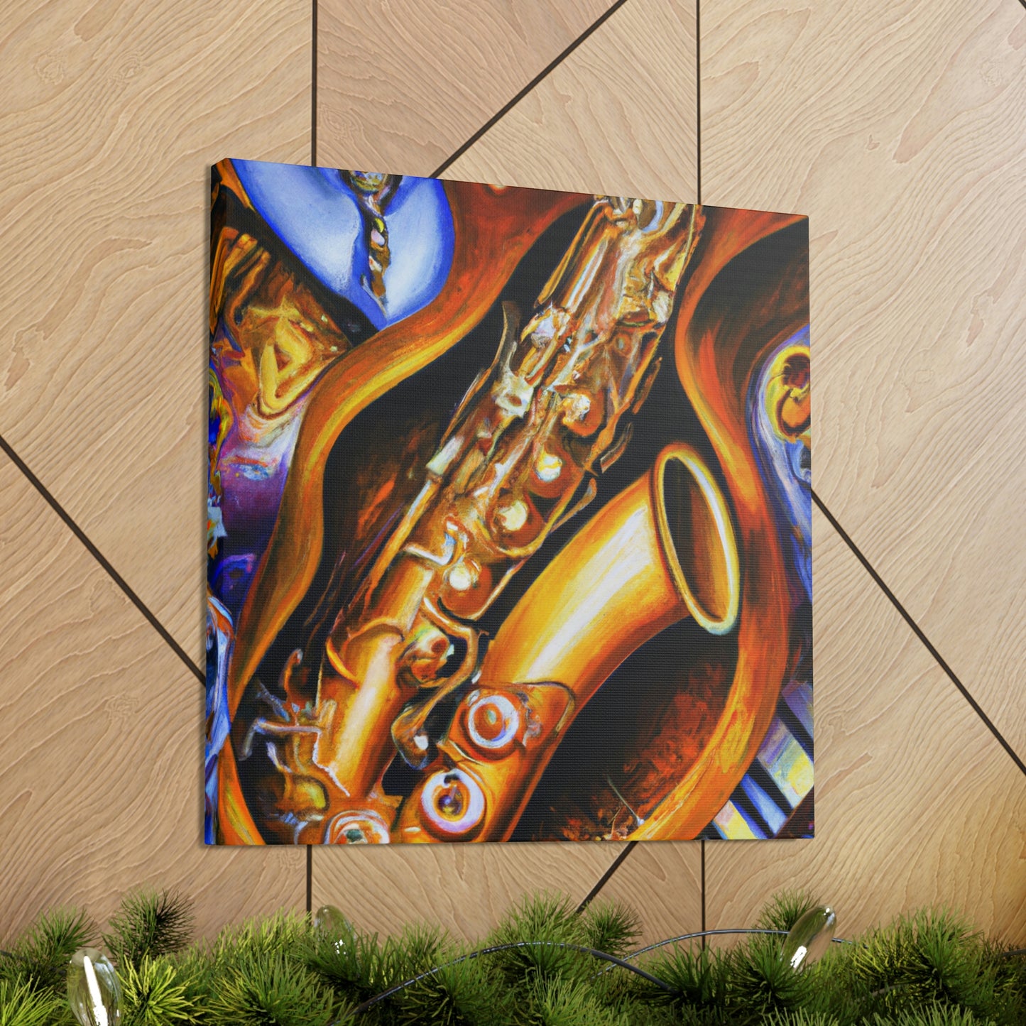 Saxophone in Abstract Forms - Canvas