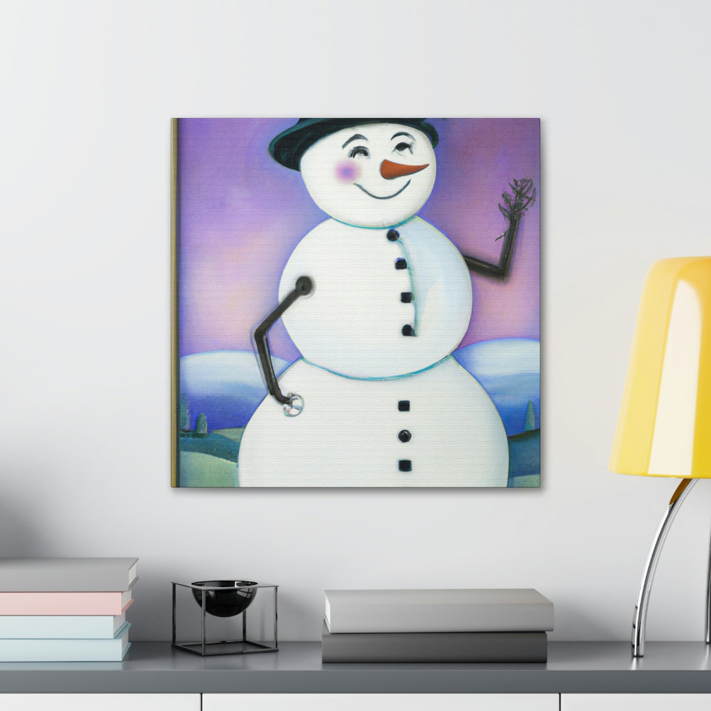 Chilling Art Deco Snowman - Canvas