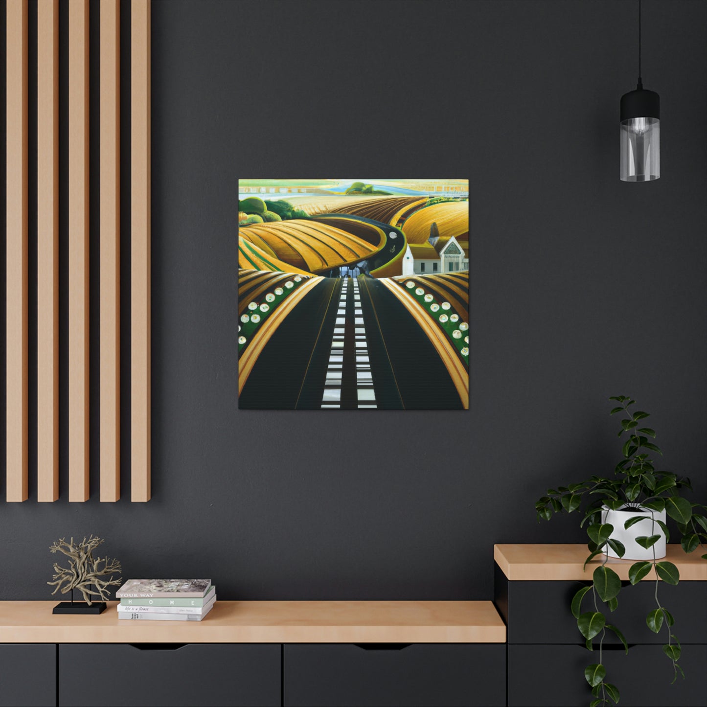 "Country Road in Art Deco" - Canvas