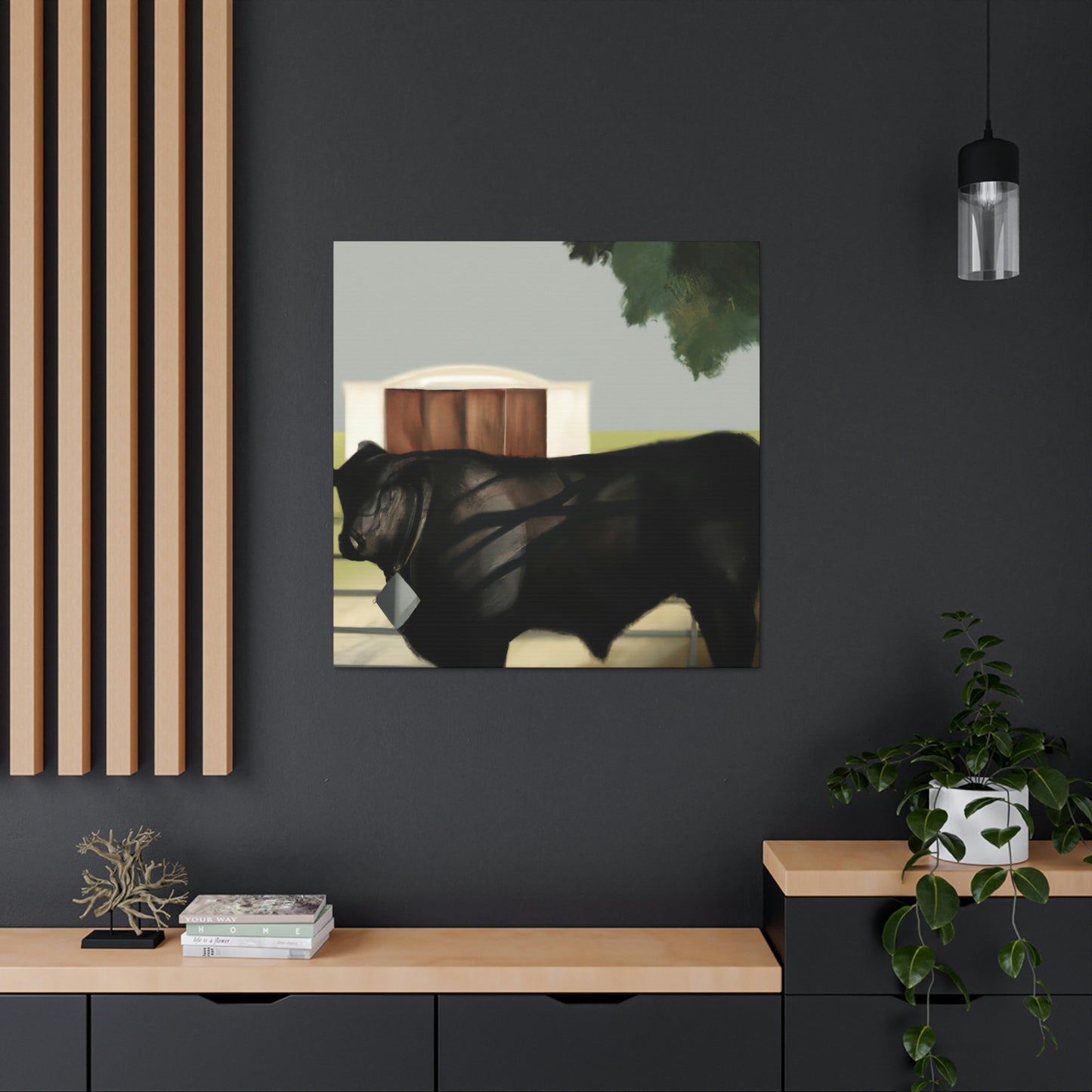 "Black Angus, Art Deco" - Canvas