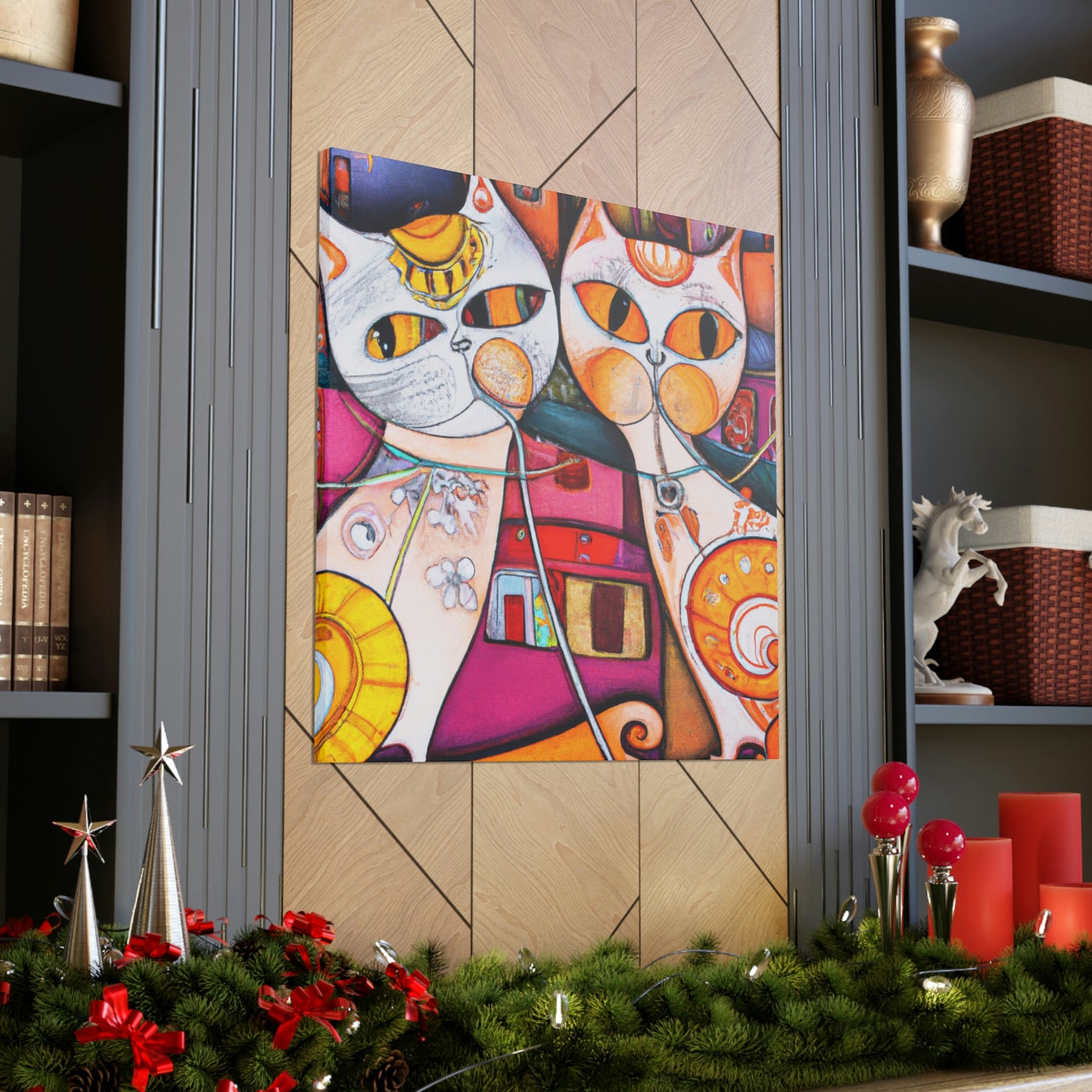 Cats in Art Deco - Canvas