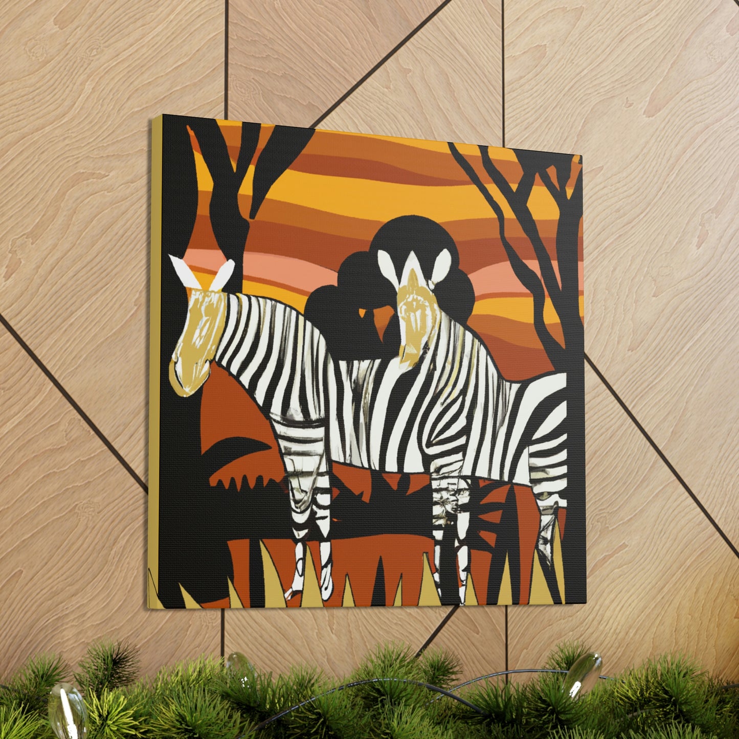 "Zebra in Moonlight Glaze" - Canvas