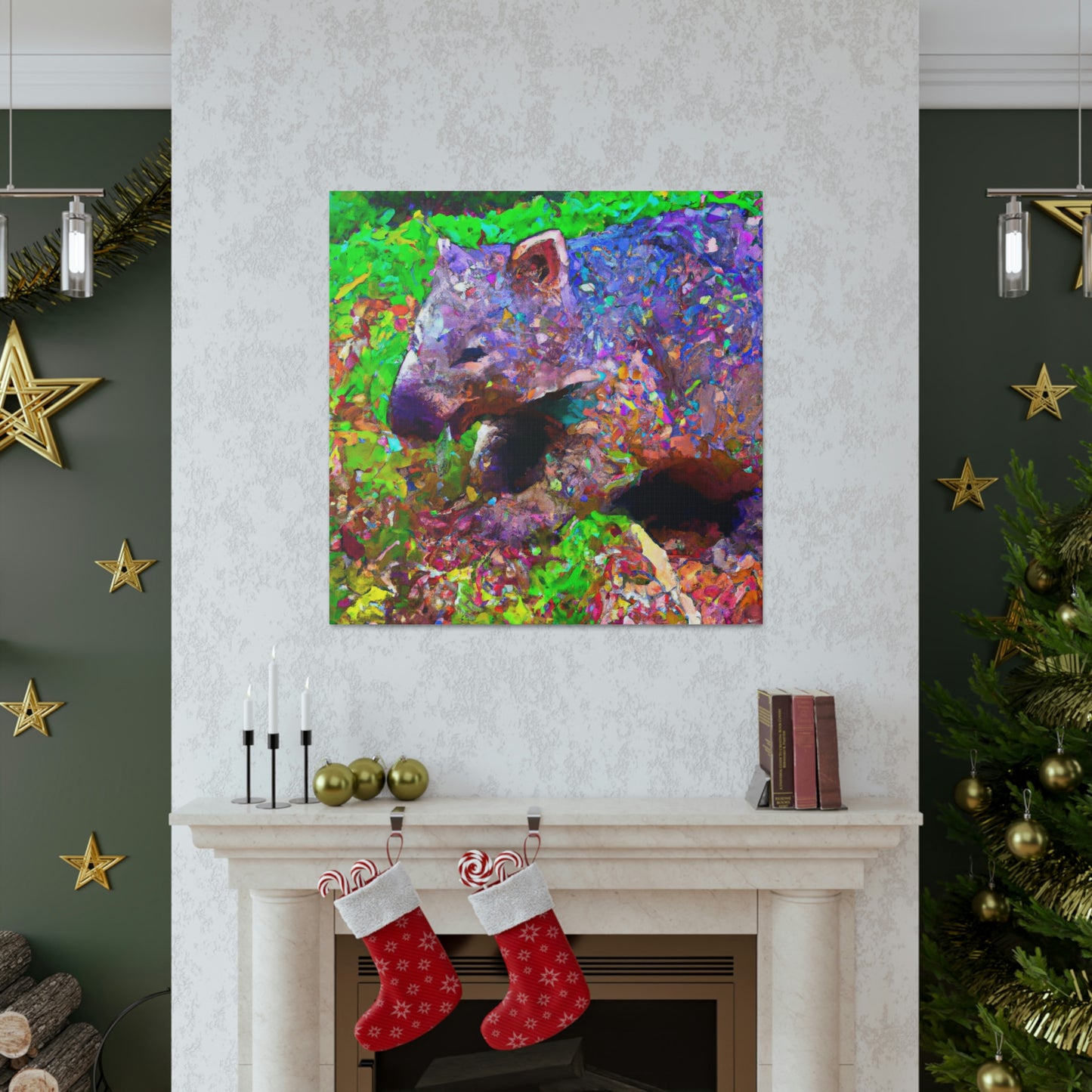 "Wombat in Pointillism" - Canvas